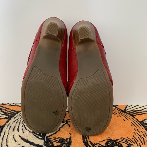 EXPRESSIONS STRAP RED HEEL SHOE Y2K 6M - Picture 3 of 9